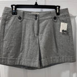 Hinge Seattle Designer Gray Wool Blend Dress Shorts with Button Detail Size 4 Photo 0