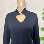 Oscar de la Renta Oscar De La Rente Silk Polo Shirt Navy Photo 7