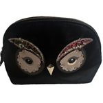 Kate Spade  Star Bright Owl Black Sequin Small Marcy Cosmetic Makeup Pouch $119 Photo 0