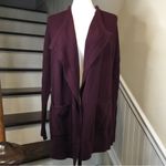 Lucky Brand  Wine Cranberry Open Front Cardigan Sz S Photo 6