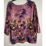 Westbound ‎ Womens 2X Embellished Colorful Floral Butterfly Blouse Top Boho Fairy Photo 1