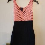 Material Girl  pink and black poke a dot dress size medium Photo 0