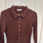These Three Boutique NWOT Brown Long Sleeve Button-Up Shirt Photo 1
