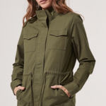 Pact Organic Cotton Woven Field Jacket in Grape Leaf Size Small Photo 0