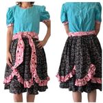 FIRE WIFE FASHIONS Cotton Dress Full Skirt Mixed Print Cupcakes Button Back Size M Photo 9