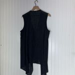Soft Surroundings  Black Eyelet Waterfall Vest Open Front Layering Top XL‎ Boho Photo 1