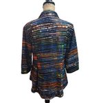 Multiples  Womens Abstract Stripe Print Button Front Blazer Jacket PM Photo 2