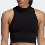 Adidas  Black Wanderlust Warp Knit Sleeveless Crewneck Crop Top Tank Size S Photo 1