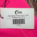 Zyia  Active Hot Pink Zipper Pocket Light n Tight Hi-Rise Crop 17" NWT Size 4 Photo 6