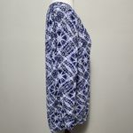 Lucky Brand  Blue Batik Mosaic Peasant Blouse Size Medium Photo 4