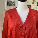 Lino USA 100% Linen Skirt Suit Orange White L Size L Photo 2