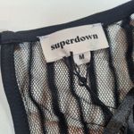 superdown  Dila Sheer Striped Bodysuit in Black Medium Photo 5