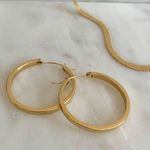Thick Gold Hoop Earrings Medium Hoop Earrings, Gold Hoop Earrings Photo 2