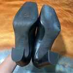 Tory Burch Jessa Pumps Black leather Heels Gold Horse bit Detail square heel Photo 9