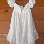 Lulus  Cutest Icon White Embroidered Off-the-Shoulder Mini Dress Babydoll Size S Photo 3