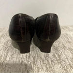 Unisa COPY -  Women's  Croc Brown Leather Heeled Loafers Photo 2