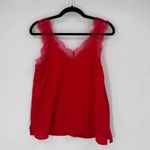 Lulus Red Lace Trim V Neck Cami Tank Top Camisole Size M Holiday Valentines Photo 8