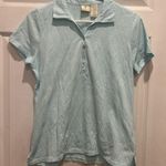 Caribbean Joe Island Supply Co Womens Polo Shirt Size L Blue Floral Embossing Photo 0
