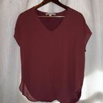 Loft Red Short Sleeve Relaxed Blouse Photo 0