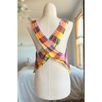 Aritzia  Wilfred Linen Plaid Cross Back Top Photo 1