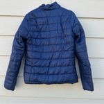 New Balance Puffer Jacket Womens Medium Navy Blue Quilted Lightweight Athleisure Photo 2