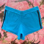 y2k vintage turquoise blue brown stripe mini lounge shorts Size L Photo 7
