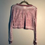 Self Esteem  Pink Faded Cropped Polo Sweatshirt 1/4 Button Lightweight SZ S Photo 6