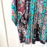 Tolani Dark Paisley Boho Modal Open Mid Length Kimono Jacket Cover Up OS Blue Size undefined Photo 8