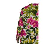 Pappagallo Women Top Tropical 3/4 Tie Sleeve Sand Hibiscus V Photo 9