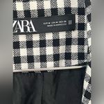 ZARA  BLACK SINGLE BREASTED LAPEL COLLAR GINGHAM CROPPED BLAZER SIZE Med Photo 6