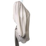 Poetry Size M Sheer Beige Open Back Blouse With Tie Waist & 3/4 Sleeves Womens Photo 9