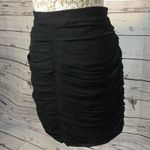 Madewell Broadway & Broome black silk mini draped skirt back zipper size 8 Photo 2