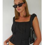 LIONESS NWT Almost Famous Top Onyx Black Women’s Size M Photo 0