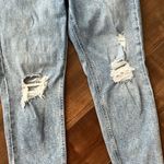 EXPRESS  Super High Rise Mom Jean Distressed Ripped Medium Wash Size 4 Regular Photo 3