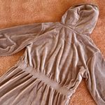 Calvin Klein Like New Velour Hooded Sweatshirt Mini Dress Brown L Photo 4