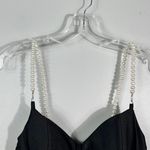 Love j Black Beaded Pearl Convertible Strap Bodycon Midi Dress Medium M Formal Photo 2