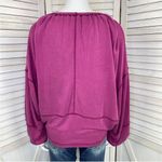 Free People  Movement Surfs Up Oversized Shirt Pocket Pullover Slouchy Knit Pink Photo 5