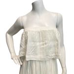 Charlotte Russe  Women Large Ivory White Strapless Summer High Slit Maxi Dress Photo 3