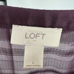 Loft  Plum gold metallic sheer long sleeve button up blouse casual wedding work L Photo 5
