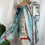 Diane Von Furstenberg  100% Silk Print Short Sleeve Blouse Top 2 Photo 3