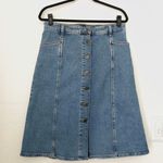 Lee 2000s  high rise blue denim jean midi skirt button front & pockets Size Med-measurements in pics, excellent condition #streetwear #y2k #grunge #whimsygoth #boho Photo 0