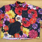 The Wolf Gang Lounge Shirt Hibiscus Indiana Size L Blooms Noir Floral Multicolor Red Size L Photo 1