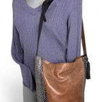 The Sak VINTAGE Elliott Lucca LEATHER w/Snakeskin Trim RARE Shoulder Bag Distressed Photo 0