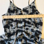 Theory  Silk Black White Musea Cubist Plaid Maxi Dress Size Medium Photo 10