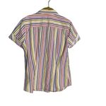Robert Graham  Multicolor Stripe Short Sleeve Top Button Down Medium Women Photo 5