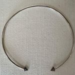 Sterling Silver Open Cuff Necklace with baby stones on pyramid ends. Photo 5