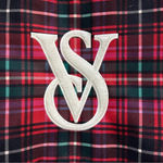 Victoria's Secret NWT Holiday Christmas Plaid Fleece-Trim Tote Bag Photo 3