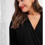 ASOS NWT  DESIGN Curve long sleeve mini wrap sexy dress in black size 14 Photo 2