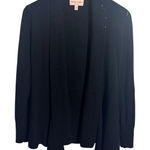 Chico's Black Label Cashmere Sweater Cardigan Women XS Black Bling Cozy Holiday Photo 0