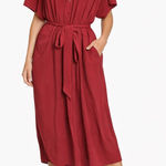 Universal Standard  Red Belted Midi Dress Women’s Size 26 Pima Cotton Photo 0